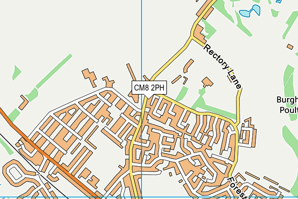 CM8 2PH map - OS VectorMap District (Ordnance Survey)