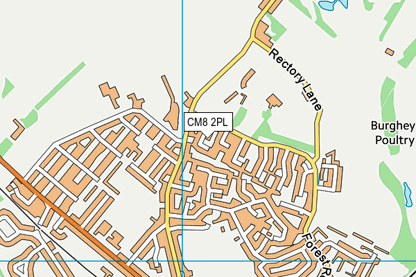 CM8 2PL map - OS VectorMap District (Ordnance Survey)