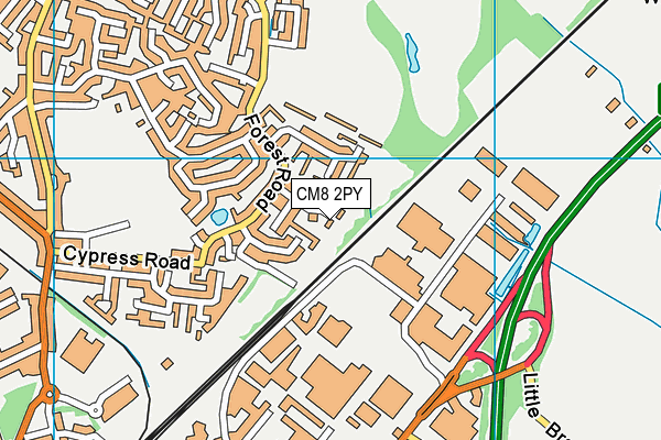 CM8 2PY map - OS VectorMap District (Ordnance Survey)