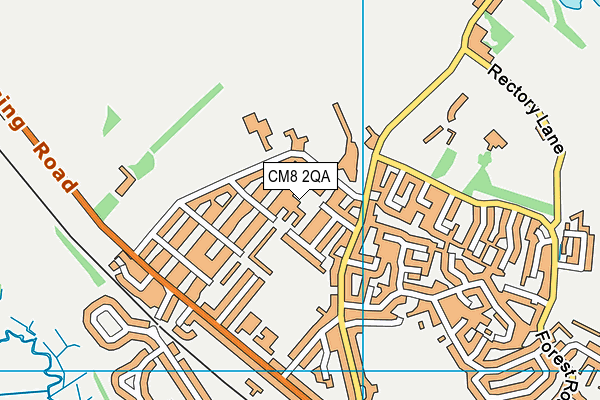 CM8 2QA map - OS VectorMap District (Ordnance Survey)