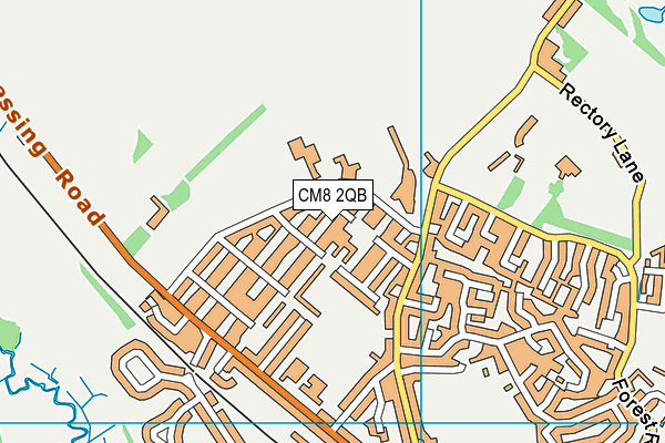 CM8 2QB map - OS VectorMap District (Ordnance Survey)