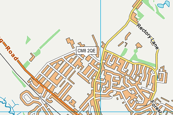 CM8 2QE map - OS VectorMap District (Ordnance Survey)