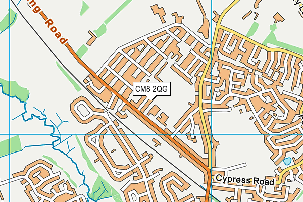 CM8 2QG map - OS VectorMap District (Ordnance Survey)