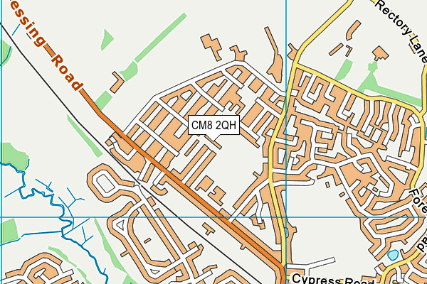 CM8 2QH map - OS VectorMap District (Ordnance Survey)