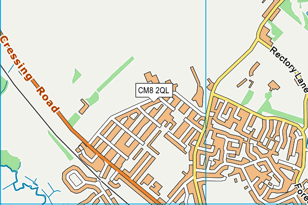 CM8 2QL map - OS VectorMap District (Ordnance Survey)