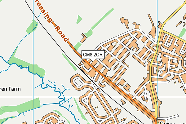 CM8 2QR map - OS VectorMap District (Ordnance Survey)