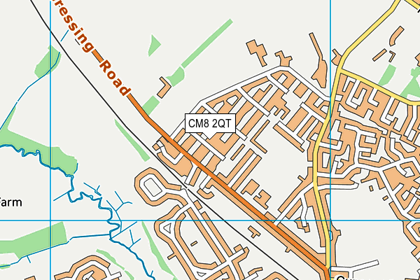 CM8 2QT map - OS VectorMap District (Ordnance Survey)