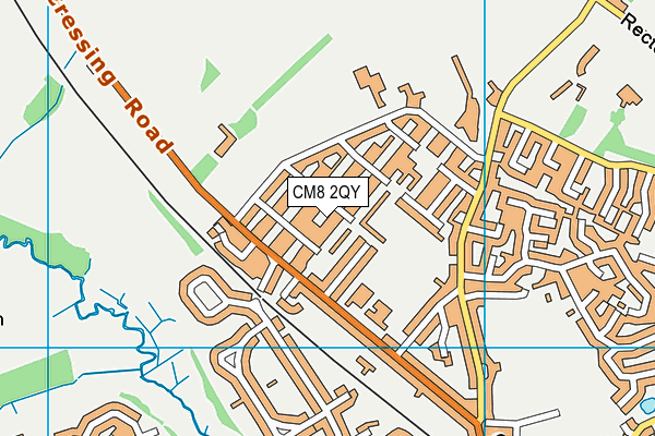 CM8 2QY map - OS VectorMap District (Ordnance Survey)