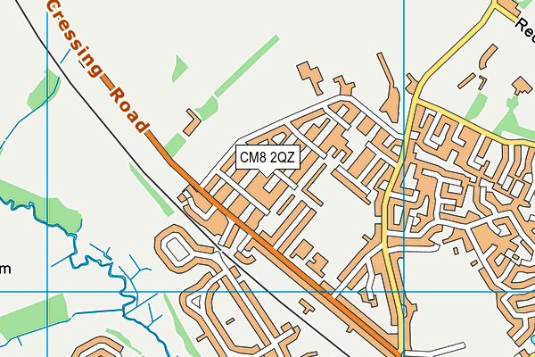 CM8 2QZ map - OS VectorMap District (Ordnance Survey)
