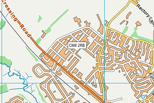 CM8 2RB map - OS VectorMap District (Ordnance Survey)