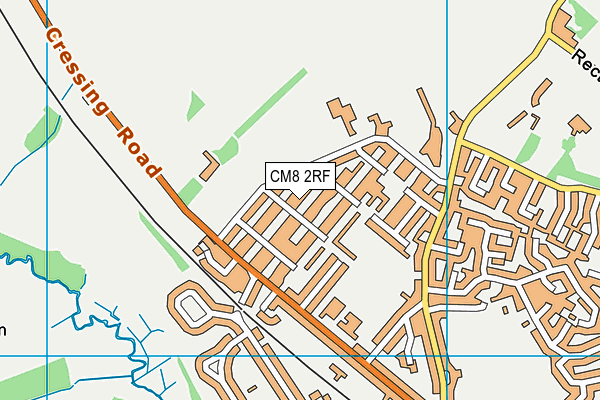 CM8 2RF map - OS VectorMap District (Ordnance Survey)