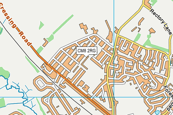 CM8 2RG map - OS VectorMap District (Ordnance Survey)
