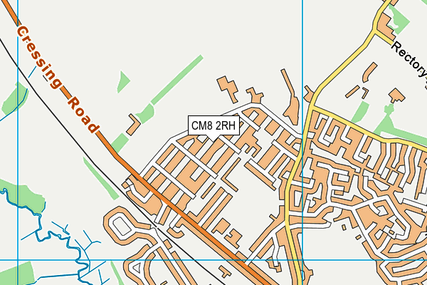 CM8 2RH map - OS VectorMap District (Ordnance Survey)