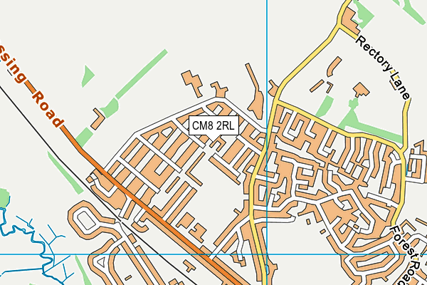 CM8 2RL map - OS VectorMap District (Ordnance Survey)