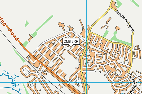 CM8 2RP map - OS VectorMap District (Ordnance Survey)