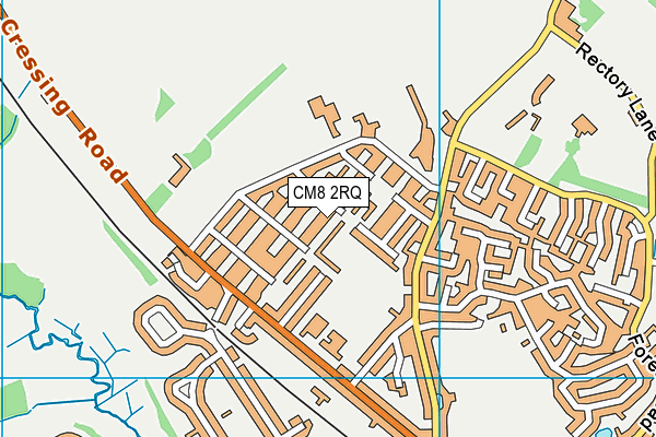 CM8 2RQ map - OS VectorMap District (Ordnance Survey)