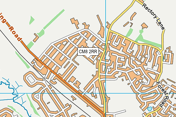 CM8 2RR map - OS VectorMap District (Ordnance Survey)