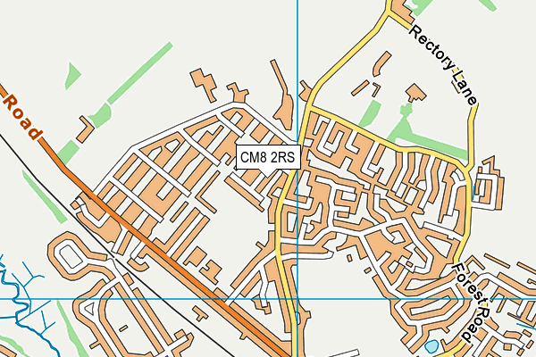 CM8 2RS map - OS VectorMap District (Ordnance Survey)