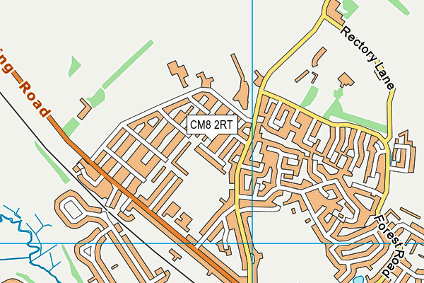 CM8 2RT map - OS VectorMap District (Ordnance Survey)