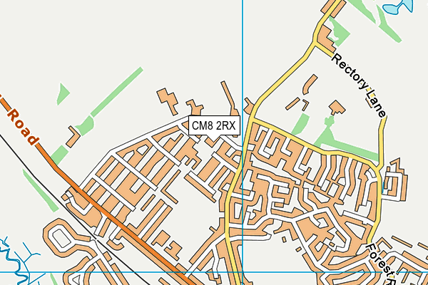 CM8 2RX map - OS VectorMap District (Ordnance Survey)