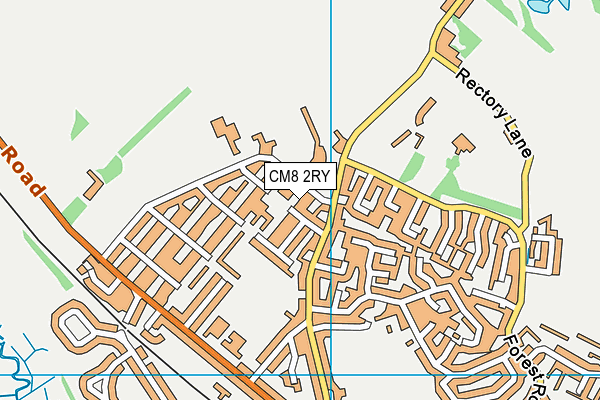 CM8 2RY map - OS VectorMap District (Ordnance Survey)