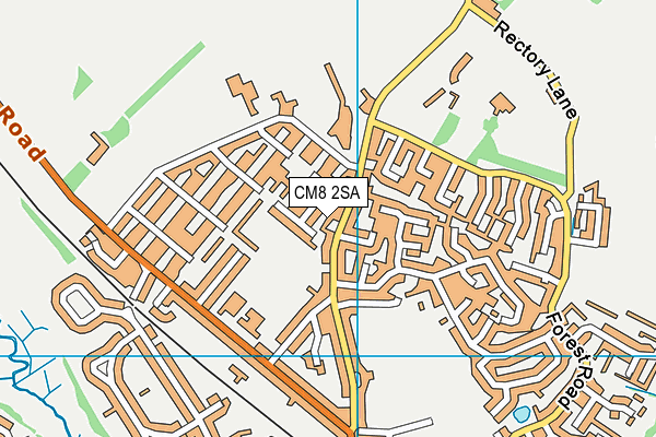 CM8 2SA map - OS VectorMap District (Ordnance Survey)