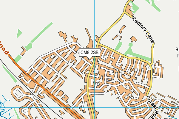 CM8 2SB map - OS VectorMap District (Ordnance Survey)