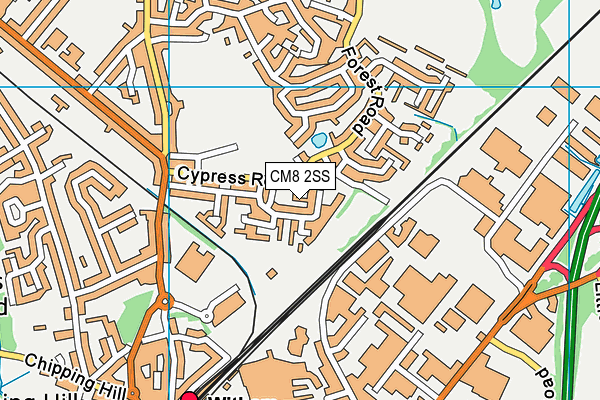 CM8 2SS map - OS VectorMap District (Ordnance Survey)