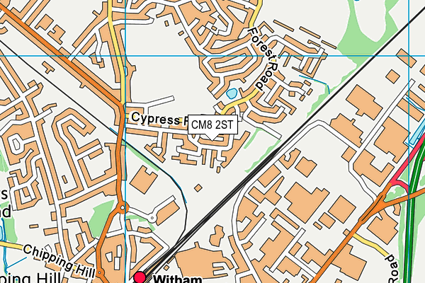 CM8 2ST map - OS VectorMap District (Ordnance Survey)