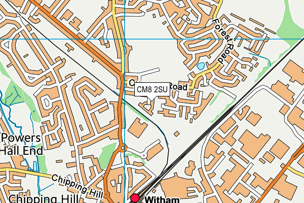 CM8 2SU map - OS VectorMap District (Ordnance Survey)