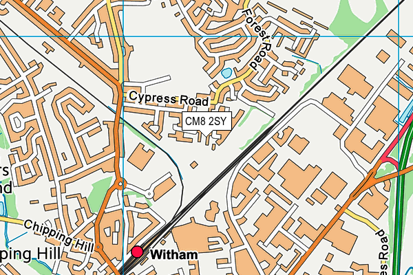 CM8 2SY map - OS VectorMap District (Ordnance Survey)