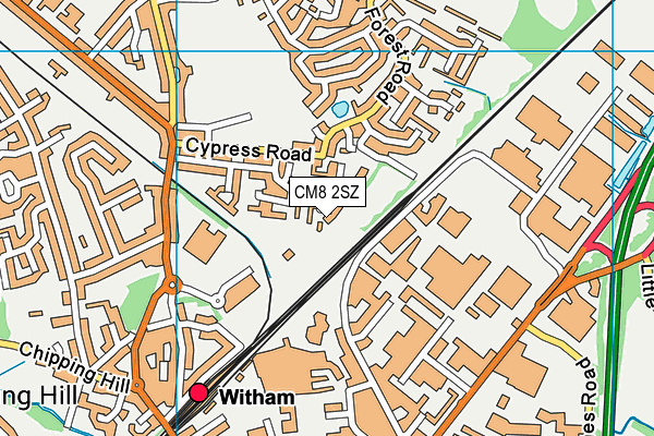 CM8 2SZ map - OS VectorMap District (Ordnance Survey)