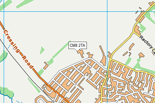 CM8 2TA map - OS VectorMap District (Ordnance Survey)