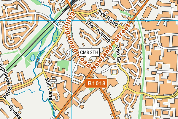 CM8 2TH map - OS VectorMap District (Ordnance Survey)