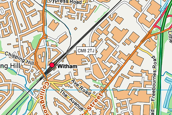 CM8 2TJ map - OS VectorMap District (Ordnance Survey)