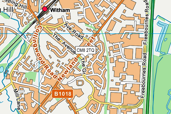 CM8 2TQ map - OS VectorMap District (Ordnance Survey)