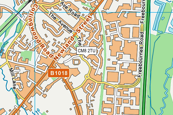 CM8 2TU map - OS VectorMap District (Ordnance Survey)