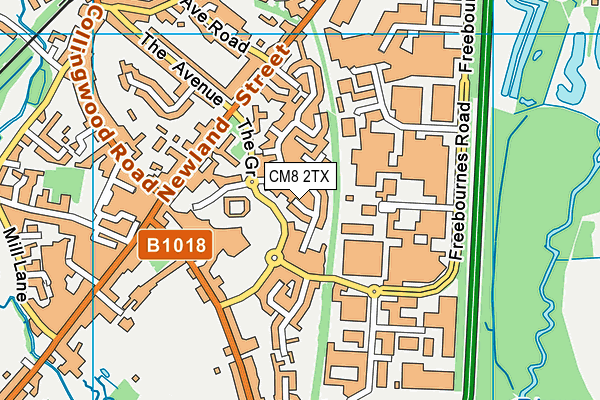 CM8 2TX map - OS VectorMap District (Ordnance Survey)