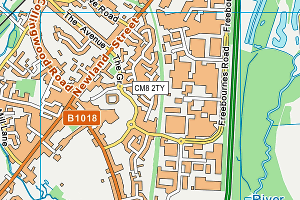 CM8 2TY map - OS VectorMap District (Ordnance Survey)