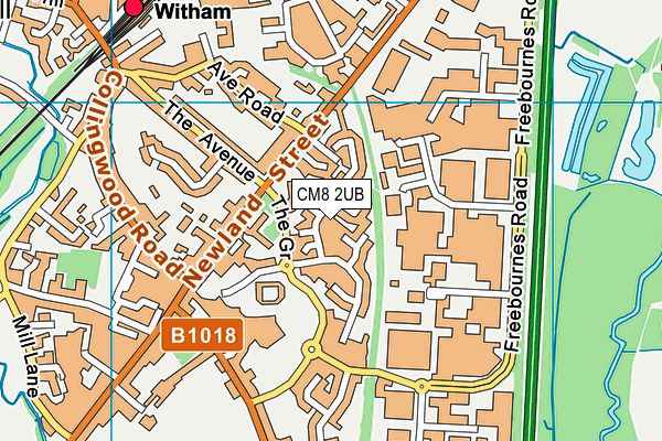 CM8 2UB map - OS VectorMap District (Ordnance Survey)