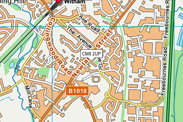 CM8 2UP map - OS VectorMap District (Ordnance Survey)