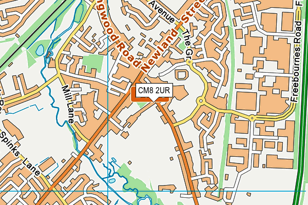 CM8 2UR map - OS VectorMap District (Ordnance Survey)