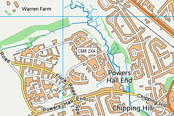 CM8 2XA map - OS VectorMap District (Ordnance Survey)