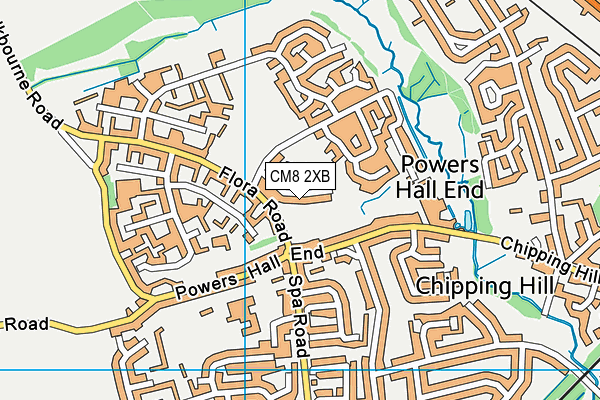 CM8 2XB map - OS VectorMap District (Ordnance Survey)