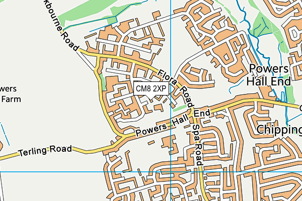 CM8 2XP map - OS VectorMap District (Ordnance Survey)