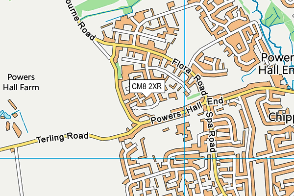 CM8 2XR map - OS VectorMap District (Ordnance Survey)