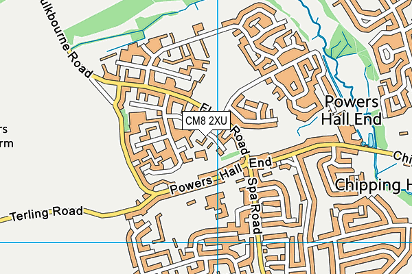 CM8 2XU map - OS VectorMap District (Ordnance Survey)