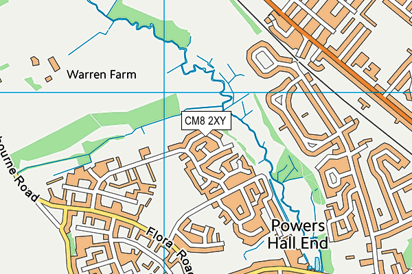 CM8 2XY map - OS VectorMap District (Ordnance Survey)