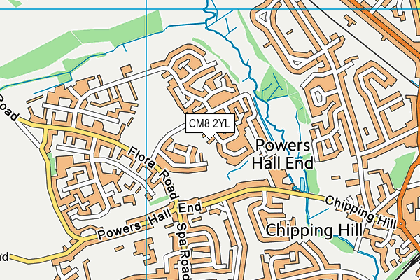 CM8 2YL map - OS VectorMap District (Ordnance Survey)