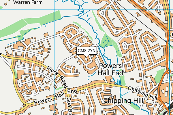 CM8 2YN map - OS VectorMap District (Ordnance Survey)